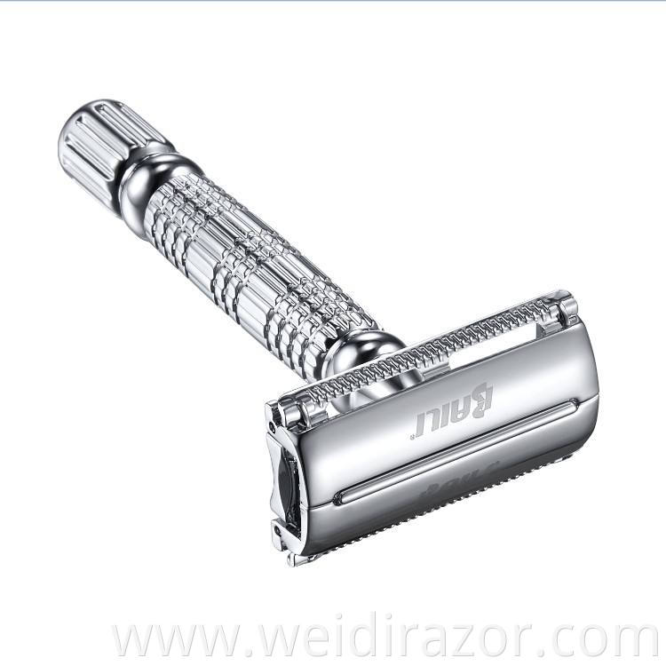 High-quality traditional aluminum double-edged safety razor detachable razor blade razor double-blade shaving